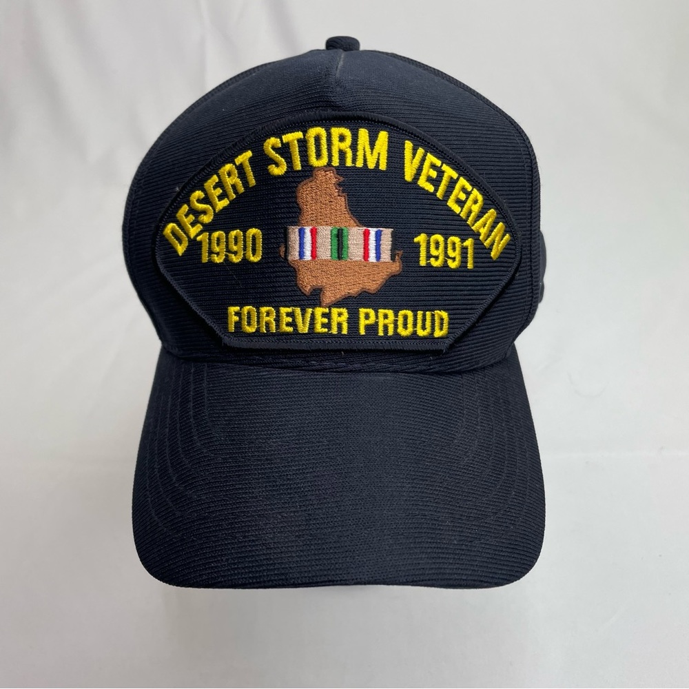 Desert Storm Veteran Iraq Black Adjustable Forever Proud 90-91 Military Hat Cap